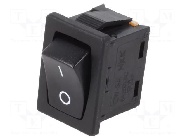 ROCKER; SPST; Pos: 2; ON-OFF; 6A/250VAC; black; none; CW; Body: black NKK SWITCHES CWSA11AAN2S