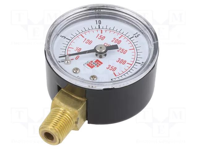 Manometer; 0÷25bar; non-aggressive liquids,inert gases; 40mm PNEUMAT M40R.PL025G18