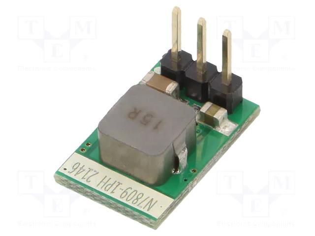 Converter: DC/DC; Uin: 13÷36VDC; Uout: 9VDC; Iout: 0÷1000mA; THT; N78 MEAN WELL N7809-1PH