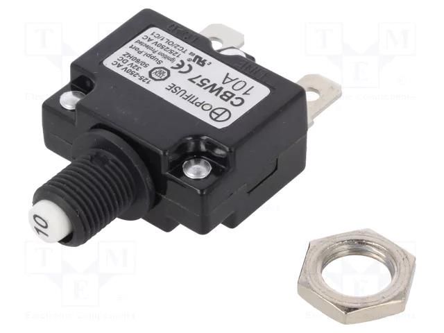 Fuse: thermal; 10A; Imax: 1kA; 125V,250V; 32VDC,50VDC OPTIFUSE CBW57-ES-10A-5H