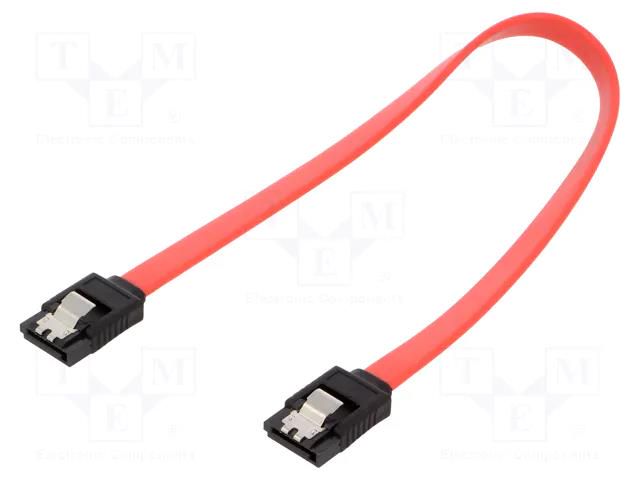 Cable: SATA; SATA plug,both sides; 0.3m; SATA III; Cablexpert; red GEMBIRD CC-SATAM-DATA-0.3M