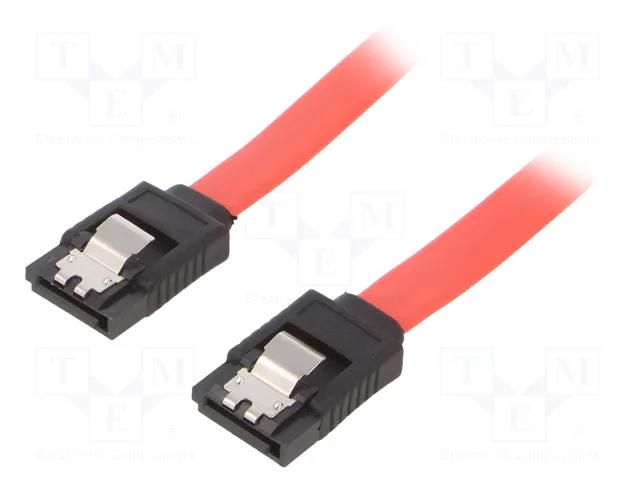 Cable: SATA; SATA plug,both sides; 1m; SATA III; Cablexpert; red GEMBIRD CC-SATAM-DATA-XL