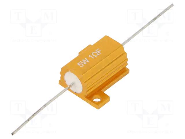 Resistor: wire-wound; with heatsink; 1Ω; 5W; ±1%; 50ppm/°C; axial SR PASSIVES AHP5W-1RF