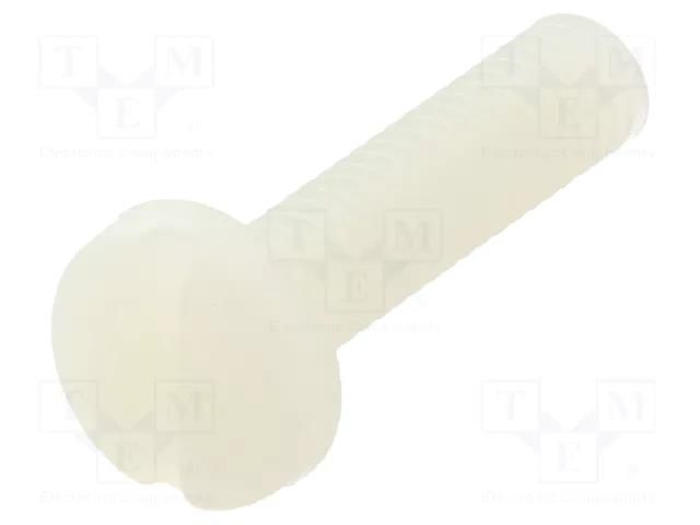 Screw; M4x16; 0.7; Head: cheese head; slotted; 1.3mm; polyamide DREMEC DR8G204M4X16