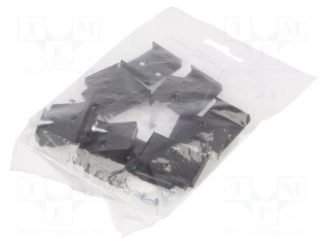 Flexible mounting plate W; black; 20pcs; stainless steel; WIDE24 TOPMET TOP.84510002