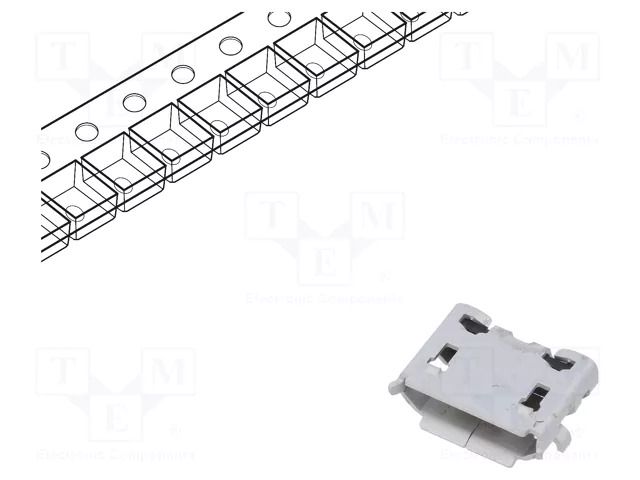 Connector: USB B micro; socket; ZX; on PCBs; SMT; PIN: 5; horizontal HIROSE ZX62D-B-5PA8-30