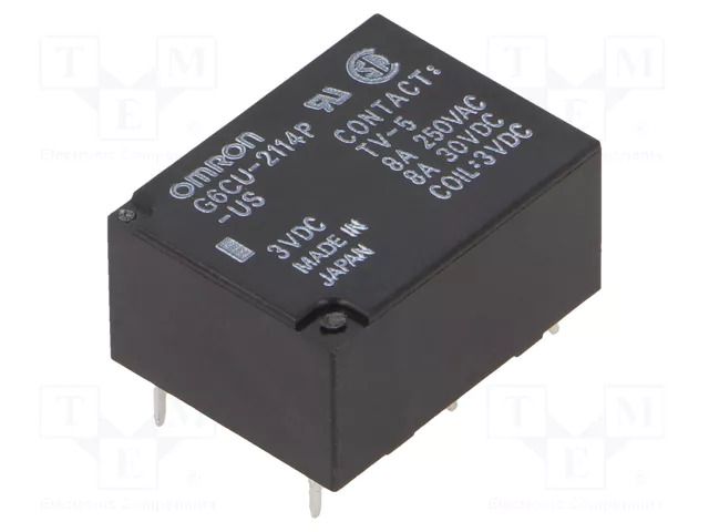 Relay: electromagnetic; SPST-NO + SPST-NC; Ucoil: 3VDC; 8A/250VAC OMRON Electronic Components G6CU-2114P-US-3DC