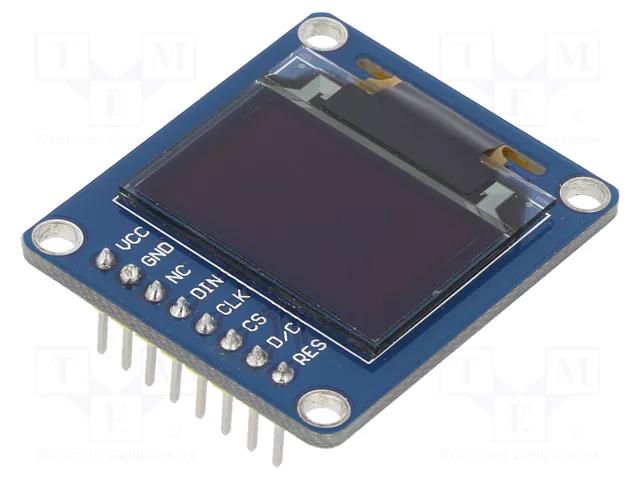 Display: OLED; 0.95"; 96x64; 31.7x37mm; RGB; PIN: 8; 3.3÷5VDC; 160° WAVESHARE WSH-10514