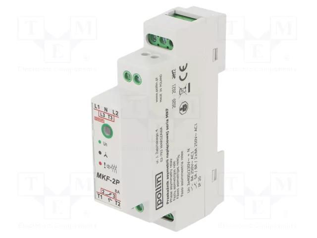 Voltage monitoring relay; for DIN rail mounting; MKF; SPDT POLLIN MKF-2P