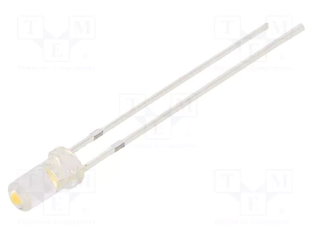 LED; white warm; 3mm; 1120÷1560mcd; 100°; Front: flat; 2.7÷3.4VDC OPTOSUPPLY OSM5DK3NA1A