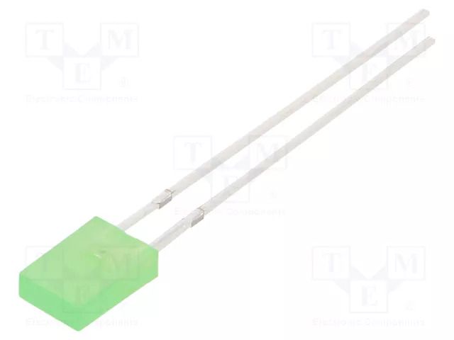 LED; green; rectangular; 2x5x7mm; bipolar; 750÷1120mcd; 100°; 20mA OPTOSUPPLY OSPPD271A4B