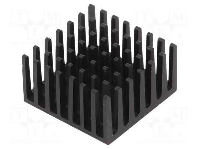 Heatsink: extruded; grilled; BGA; black; L: 27.9mm; W: 27.9mm; 658 Wakefield Thermal 658-60ABT1E