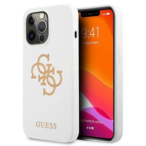 Guess Silicone 4G Logo Case for iPhone 13 Pro / 13 - White, Guess 3666339024291 3666339024291