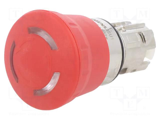 Switch: emergency stop; 22mm; Stabl.pos: 2; red; IP67; mushroom SIEMENS 3SU1051-1HB20-0AA0