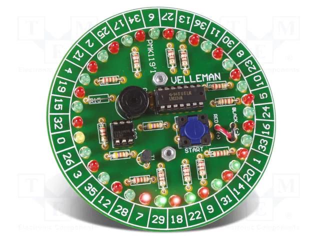 Electronic roulette; visual effects; No.of diodes: 37; WHADDA VELLEMAN VEL-WSG119