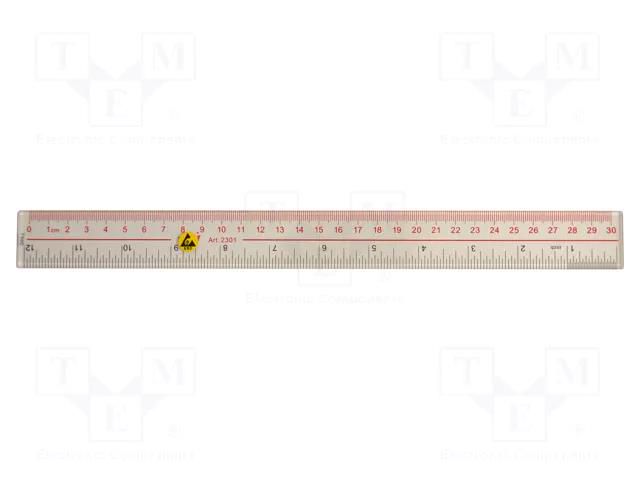 Ruler; ESD; 300mm; ABS; <0.1MΩ EUROSTAT GROUP ERS-410920101