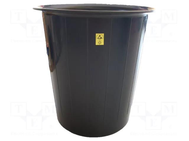 Waste bin; ESD; 310x300mm; 13l; black; <100kΩ EUROSTAT GROUP ERS-410942473