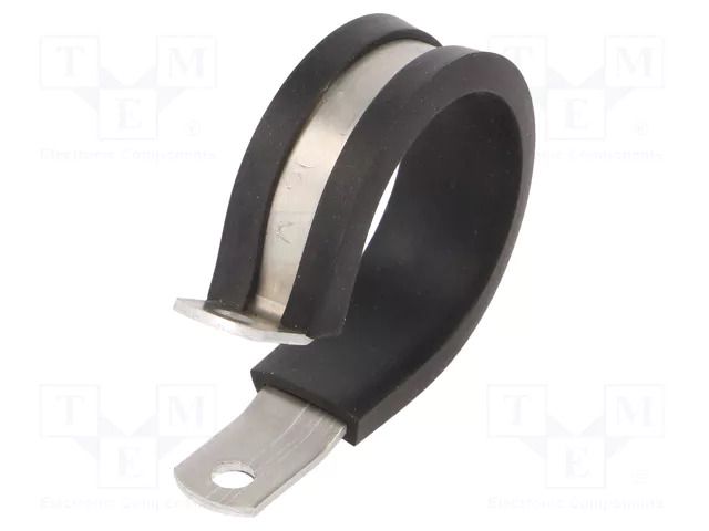 Fixing clamp; ØBundle : 31.8mm; W: 12.7mm; aluminium HELLERMANNTYTON ALU22C-AL/CR-BK