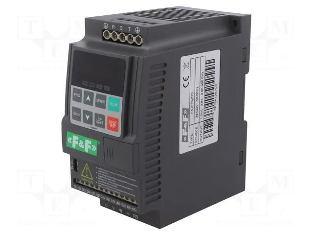 Inverter; 1.5kW; 3x400VAC; 3x380÷400VAC; Programming: foil keypad F&F FA-3HS-015