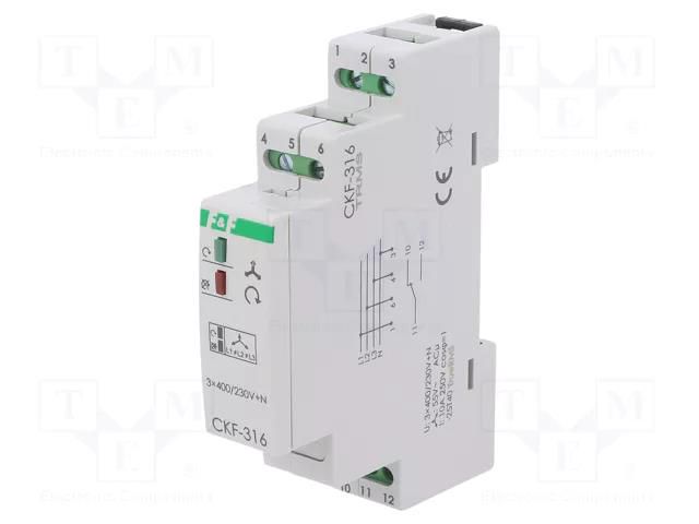 Voltage monitoring relay; for DIN rail mounting; CKF; SPDT; 4s F&F CKF-316-TRMS