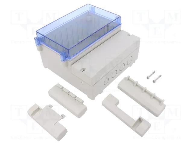 Enclosure: wall mounting; X: 166mm; Y: 161mm; Z: 93mm; ABS; grey; IP65 GAINTA DC001CBU