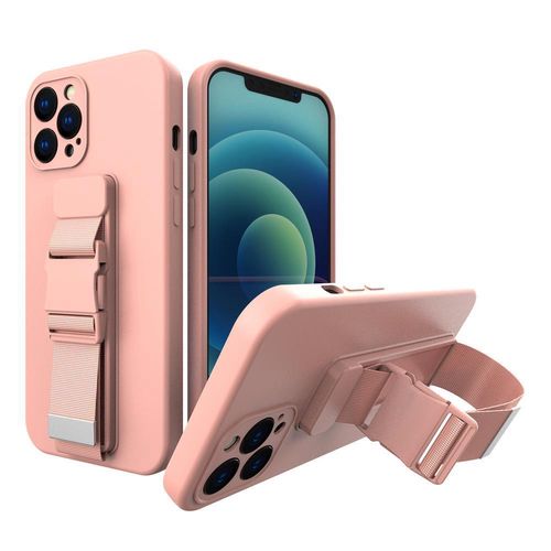 Rope Case Silicone Cover with Lanyard Purse Lanyard Strap for Xiaomi Redmi Note 11 Pro Pink, Hurtel 5907769340468 5907769340468