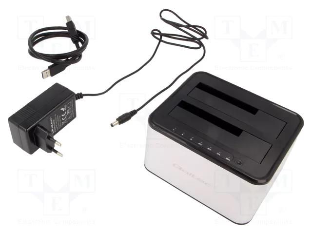 Docking station; PnP; USB 3.0; silver QOLTEC QOLTEC-50316