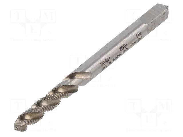 Tap; high speed steel cobalt HSS-E; M3; 0.5; 40mm; 2,7mm; ISO2/6H VÖLKEL VOLKEL-61726