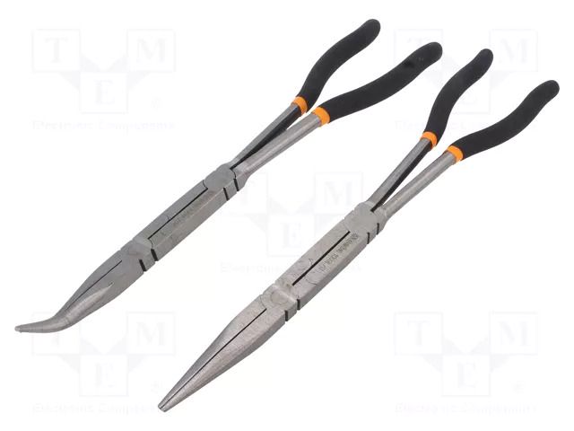 Kit: pliers; half-rounded nose,elongated; 2pcs. BETA BE1009L/DP-S2