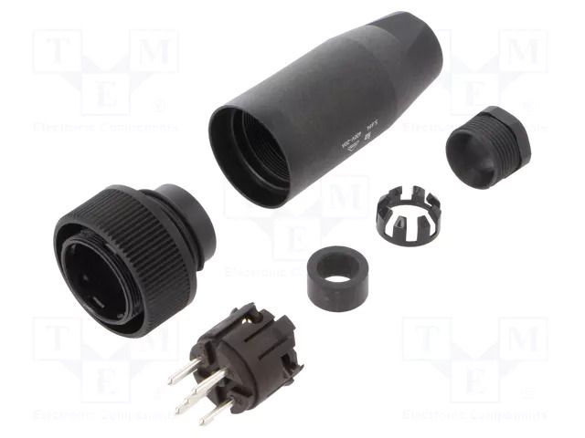 Connector: circular; 400V; 20A; PIN: 5; plug; male; screw terminal BINDER 99-0709-00-05