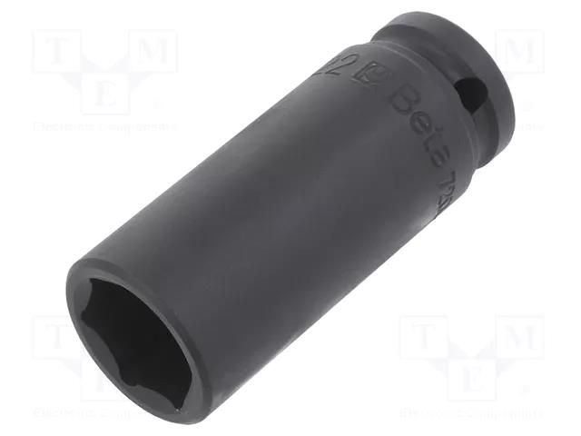 Socket; 6-angles,socket spanner,impact; HEX 22mm; 1/2"; long BETA BE720L/22