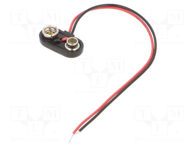 6F22 connector; 6F22,6LR61; Batt.no: 1; on cable; cables; 150mm KEYSTONE KEYS236-M