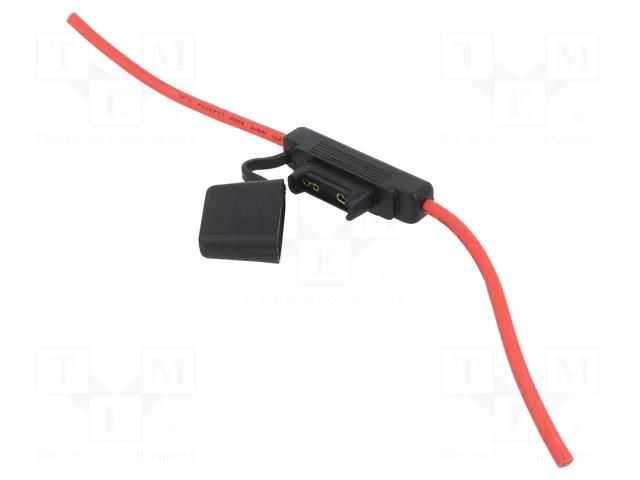 Fuse holder; 29.7mm; 80A; Leads: cables; 32V; Wire colour: red OPTIFUSE LPX-01B-8R