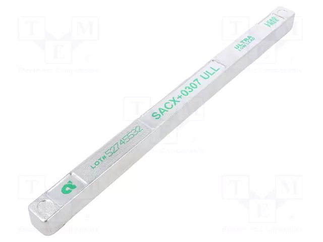 Tin; lead free; Sn99Ag0,3Cu0,7; 900÷1100g; for soft soldering ALPHA SACX0307-BAR