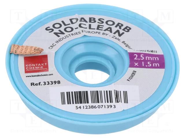 Tape: desoldering; halide-free,rosin; W: 2.5mm; L: 1.5m KONTAKT CHEMIE SOLDABSORB25X15/1