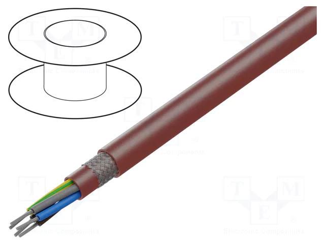 Wire; SiHF-C-Si; 5G0.75mm2; Cu; stranded; silicone; brown-red HELUKABEL SIHF-C-SI-5G0.75