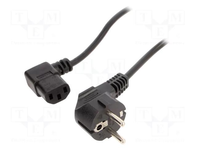 Cable; 3x0.75mm2; PVC; 1.8m; black; 10A; 250V; Cablexpert GEMBIRD PC-186A-VDE