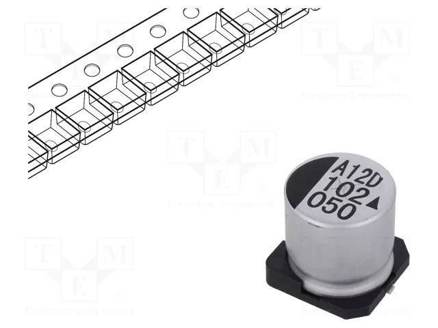 Capacitor: electrolytic; SMD; 1000uF; 50VDC; Ø16x16.5mm; 5000h KYOCERA AVX AEA1616102M050R