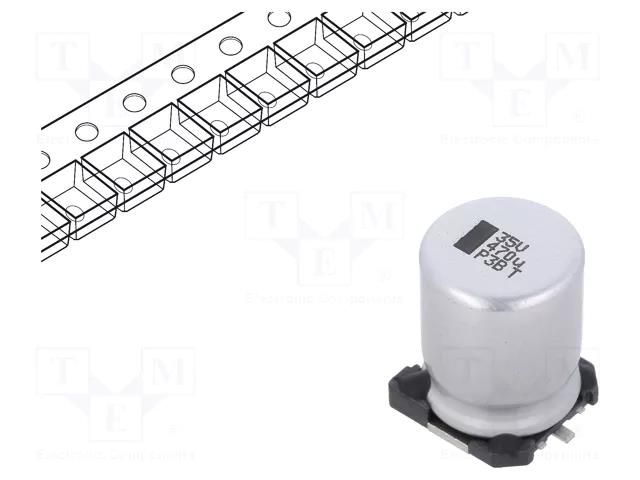 Capacitor: electrolytic; SMD; 470uF; 35VDC; 12.5x12.5x16mm; ±20% VISHAY MAL214699006E3