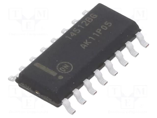 IC: digital; data selector; Ch: 8; TTL; SMD; SO16; 3÷18VDC; reel,tape ONSEMI MC14512BDR2G