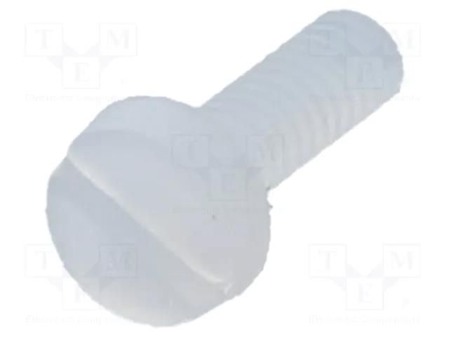 Screw; M2x6; 0.4; Head: cheese head; slotted; 0.6mm; polyamide DREMEC DR8G201M2X6
