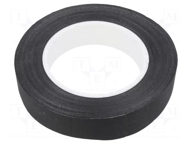 Tape: electrical insulating; W: 25mm; L: 50m; Thk: 0.165mm; black H-OLD HOLD-GL.94-25-50-B