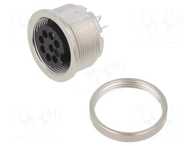 Connector: M16; socket; female; PIN: 8; 5A; 32V; soldering; straight BINDER 09-0474-00-08