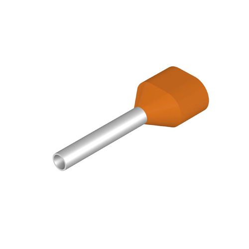 Wire-end ferrule, Twin wire-end ferrule, 13 mm, 10 mm, orange H0.5/16-ZH-OR