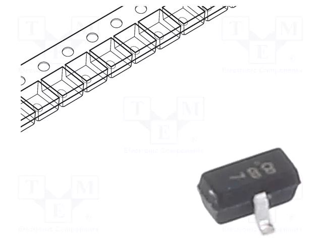 Transistor: NPN; bipolar; BRT; 50V; 0.1A; 0.2W; SC75,SOT416; R1: 22kΩ ONSEMI DTC124EET1G