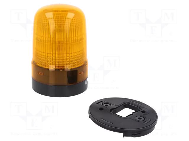 Signaller: lighting-sound; 10÷30VDC; LED; amber; IP23; Ø100x146mm PATLITE SL10-M1KTB-Y
