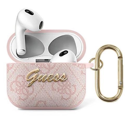 Guess GUA34GSMP AirPods 3 cover pink/pink 4G Script Metal Collection, Guess 3666339009779 3666339009779