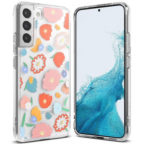 Ringke Fusion Design Armored Case Cover with Gel Frame for Samsung Galaxy S22 + (S22 Plus) transparent (Floral) (F593R31), Ringke 8809848204623 8809848204623