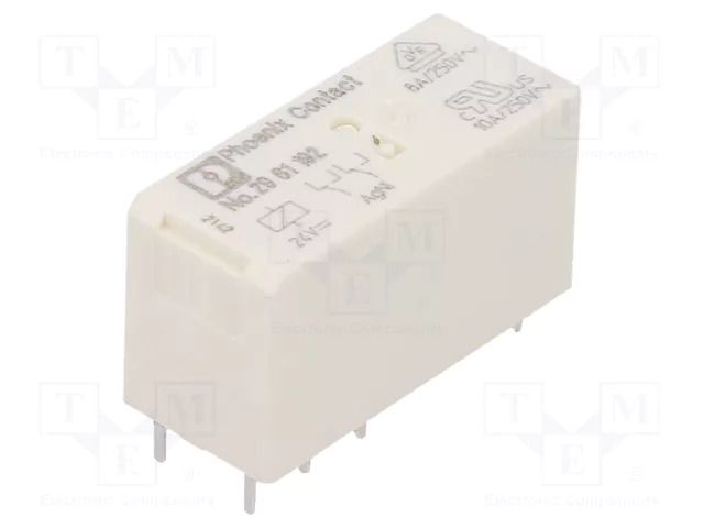 Relay: miniature; DPDT; Ucoil: 24VDC; Icontacts max: 8A; 3A/250VAC PHOENIX CONTACT REL-MR-24DC/21-21