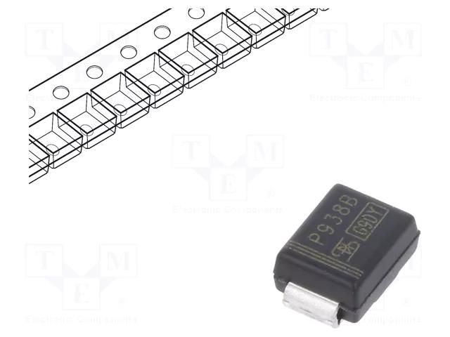 Diode: Zener; 3W; 36V; 42mA; SMD; reel,tape; SMB; single diode TAIWAN SEMICONDUCTOR 1PGSMB5938